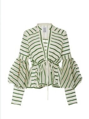 Rosie Assoulin Green  Lantern Sleeve Top